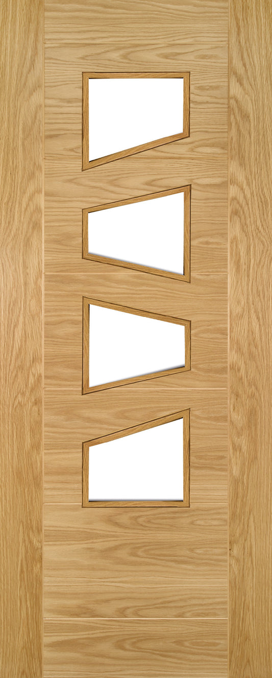 Deanta Internal Seville Oak Prefinished Glazed Door