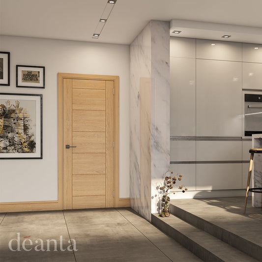 Deanta Internal Seville Oak Prefinished Fire Door