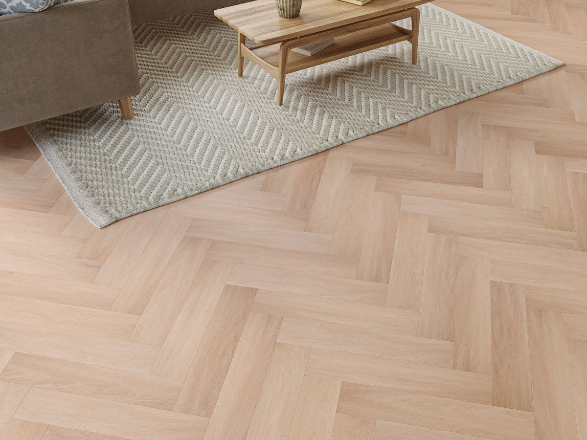 Liberty Lux Sherburn Oak 5mm SPC Luxury Vinyl Flooring Herringbone Built In Underlay