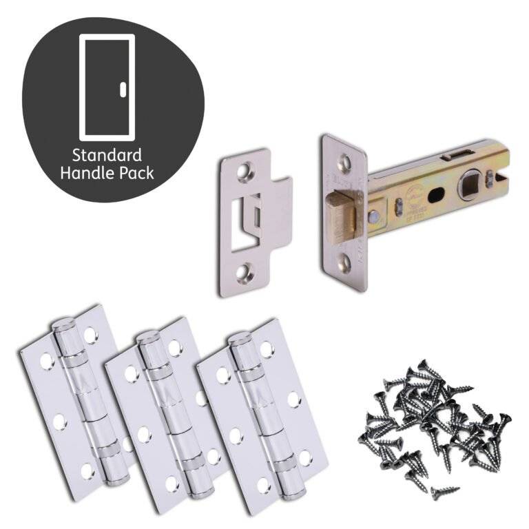 Drava Standard Door Handle Pack Chrome/Satin Chrome with 75mm Latch