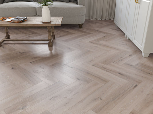 Liberty Lux Studland Whitewashed Grey Oak 5mm SPC Luxury Vinyl Flooring Herringbone