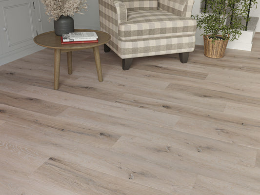 Liberty 5mm SPC LVT Flooring Tankerton Whitewashed Grey Oak Rigid Core Built In 1mm Underlay