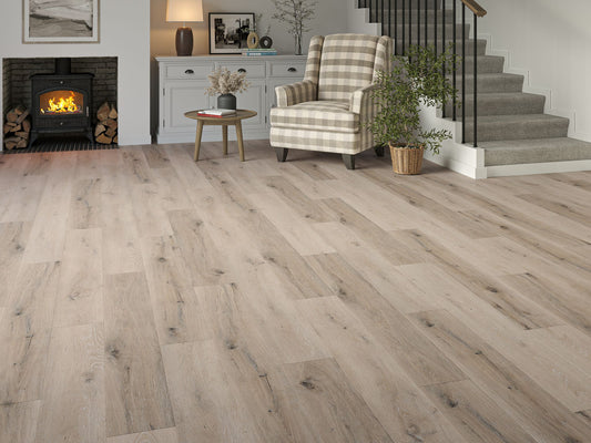 Liberty 5mm SPC LVT Flooring Tankerton Whitewashed Grey Oak Rigid Core Built In 1mm Underlay