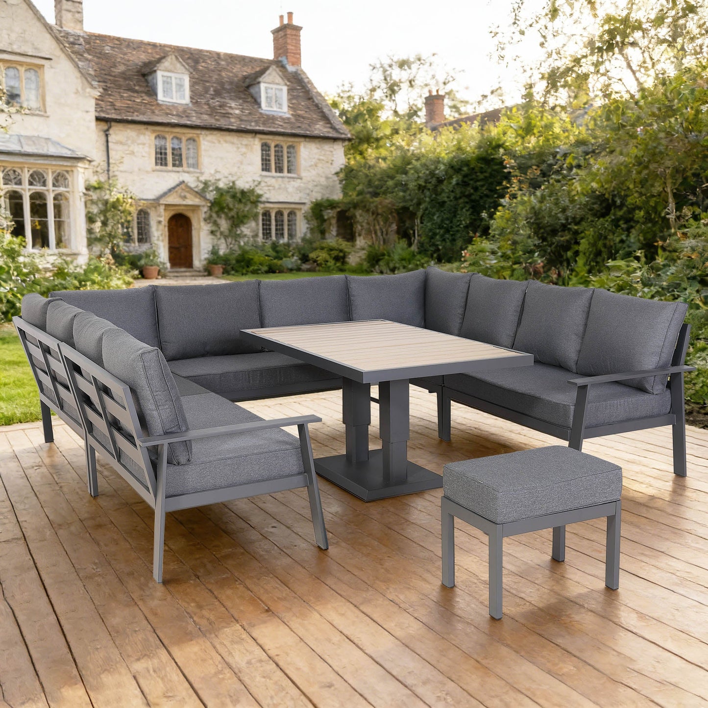Rattan Republic Luxury U-Shape Rising Garden Dining Set