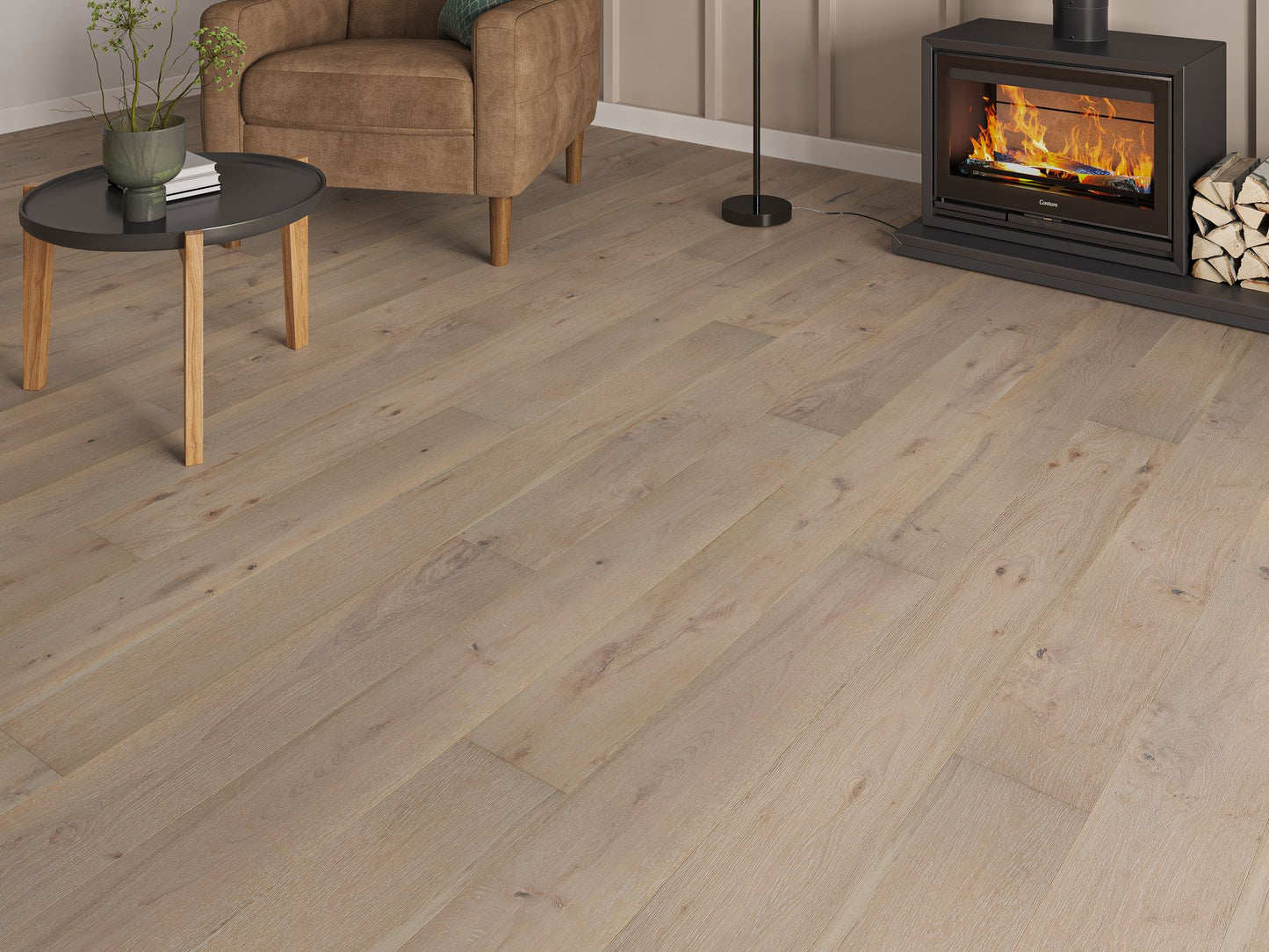 Liberty 14x190mm Whiteleaf Grey Oak Brushed UV Lacquered Real Oak 14mm Engineered Wood Floor