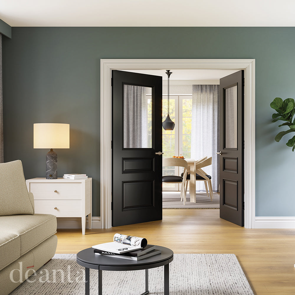 Deanta Internal Windsor Black Prefinished Glazed Door