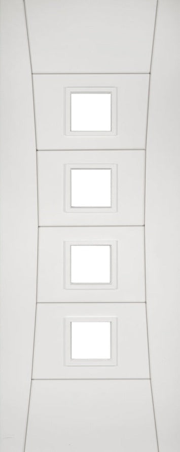 Deanta Internal Pamplona White Primed Glazed Fire Door