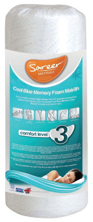 Sareer Matrah 4ft Small Double Cool Blue Memory Foam Mattress