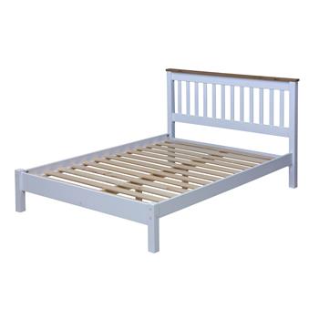 Liberty Capri Waxed Pine and White Painted Double 4'6" Slatted Low End Bedstead