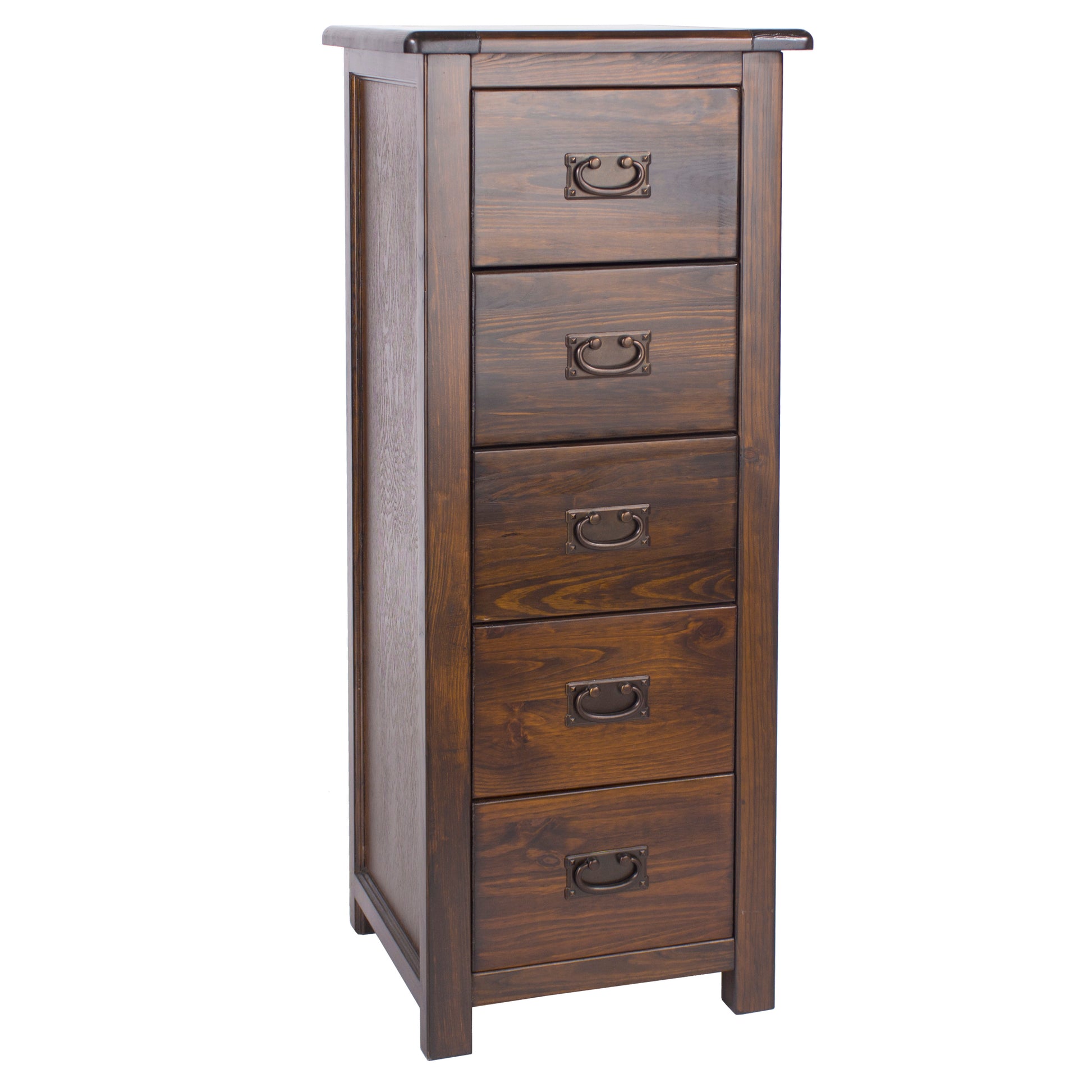 Liberty Boston Handcrafted Dark Lacquered 5 Drawer Narrow Chest