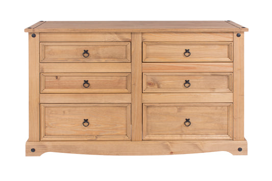 Liberty Corona Premium Waxed Pine Bedroom 3+3 Drawer Wide Chest