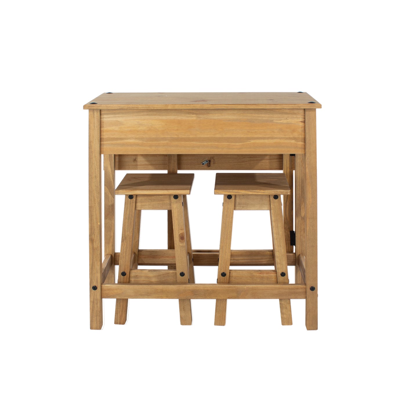 Liberty Corona Premium Waxed Pine Downstairs Breakfast Drop Leaf Table & 2 Stools Set