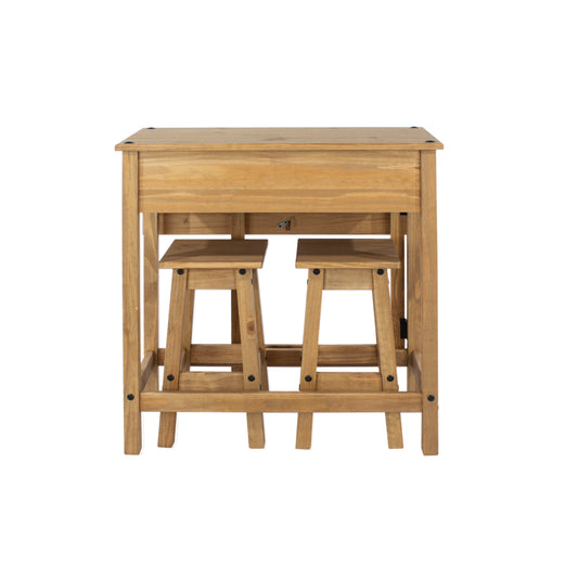 Liberty Corona Premium Waxed Pine Downstairs Breakfast Drop Leaf Table & 2 Stools Set