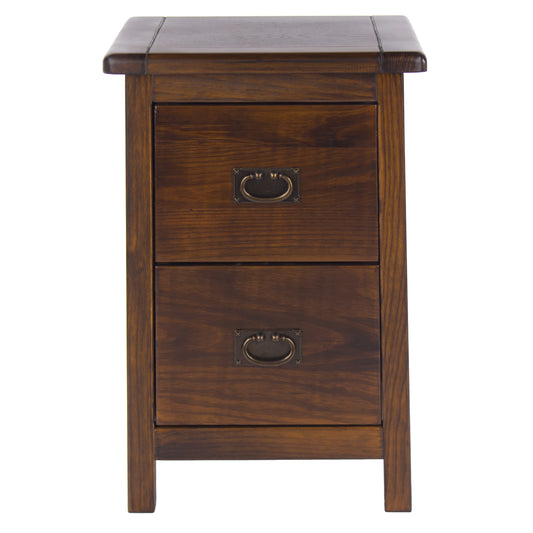 Liberty Boston Handcrafted Dark Lacquered 2 Drawer Petite Bedside Cabinet