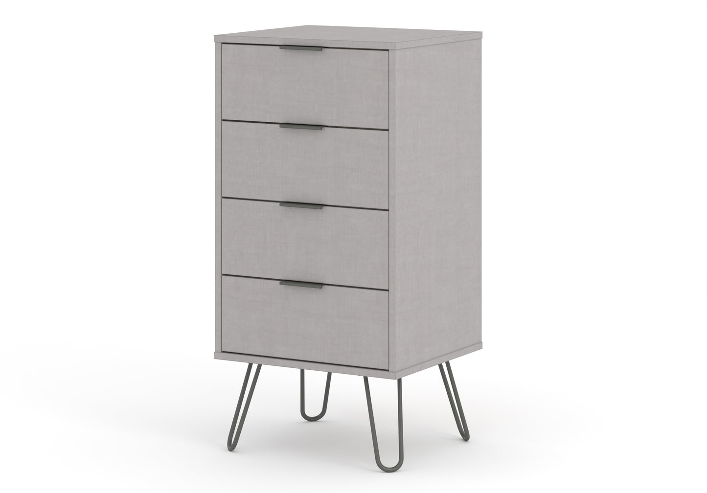Liberty Augusta Grey Textured Finish 4 Drawer Narrow Chest of Drawers