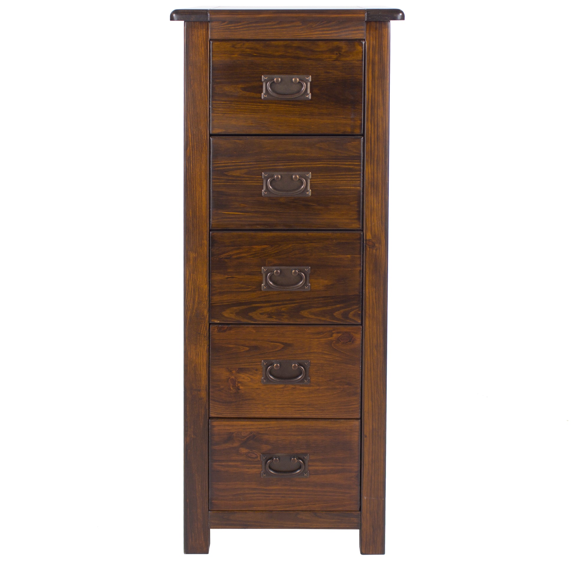 Liberty Boston Handcrafted Dark Lacquered 5 Drawer Narrow Chest