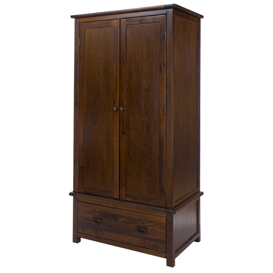 Liberty Boston Handcrafted Dark Lacquered 2 Door, 1 Drawer Wardrobe