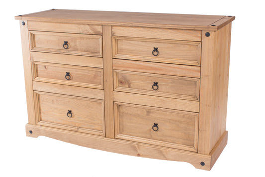 Liberty Corona Premium Waxed Pine Bedroom 3+3 Drawer Wide Chest