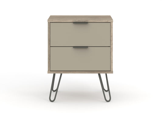 Liberty Augusta Driftwood and Calico Effect 2 Drawer Bedside Cabinet