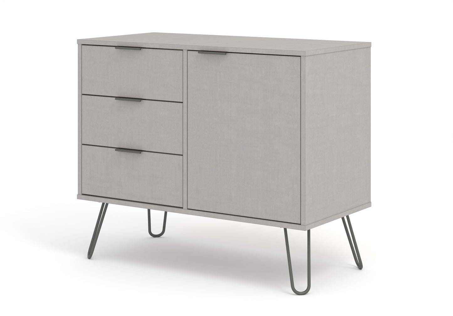 Liberty Augusta Grey Textured Finish Small Sideboard with 1 Doors, 3 Drawers