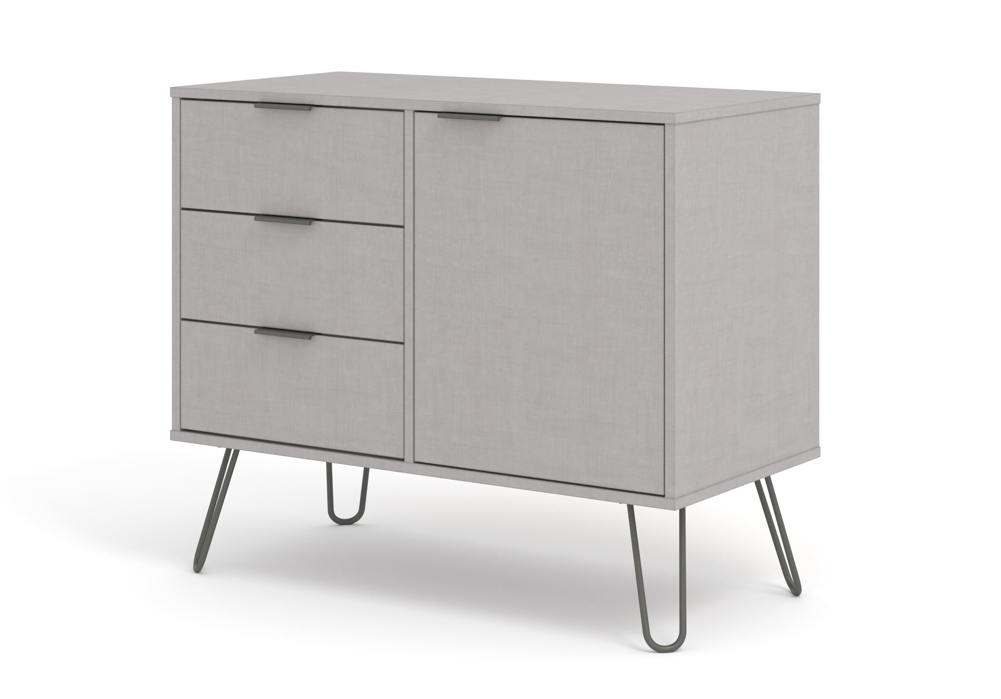 Liberty Augusta Grey Textured Finish Small Sideboard with 1 Doors, 3 Drawers