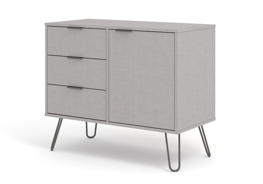 Liberty Augusta Grey Textured Finish Small Sideboard with 1 Doors, 3 Drawers