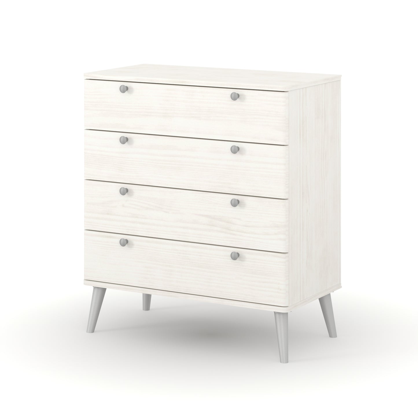 Liberty Augusta Curve White Waxed Pine 4 Drawer Chest