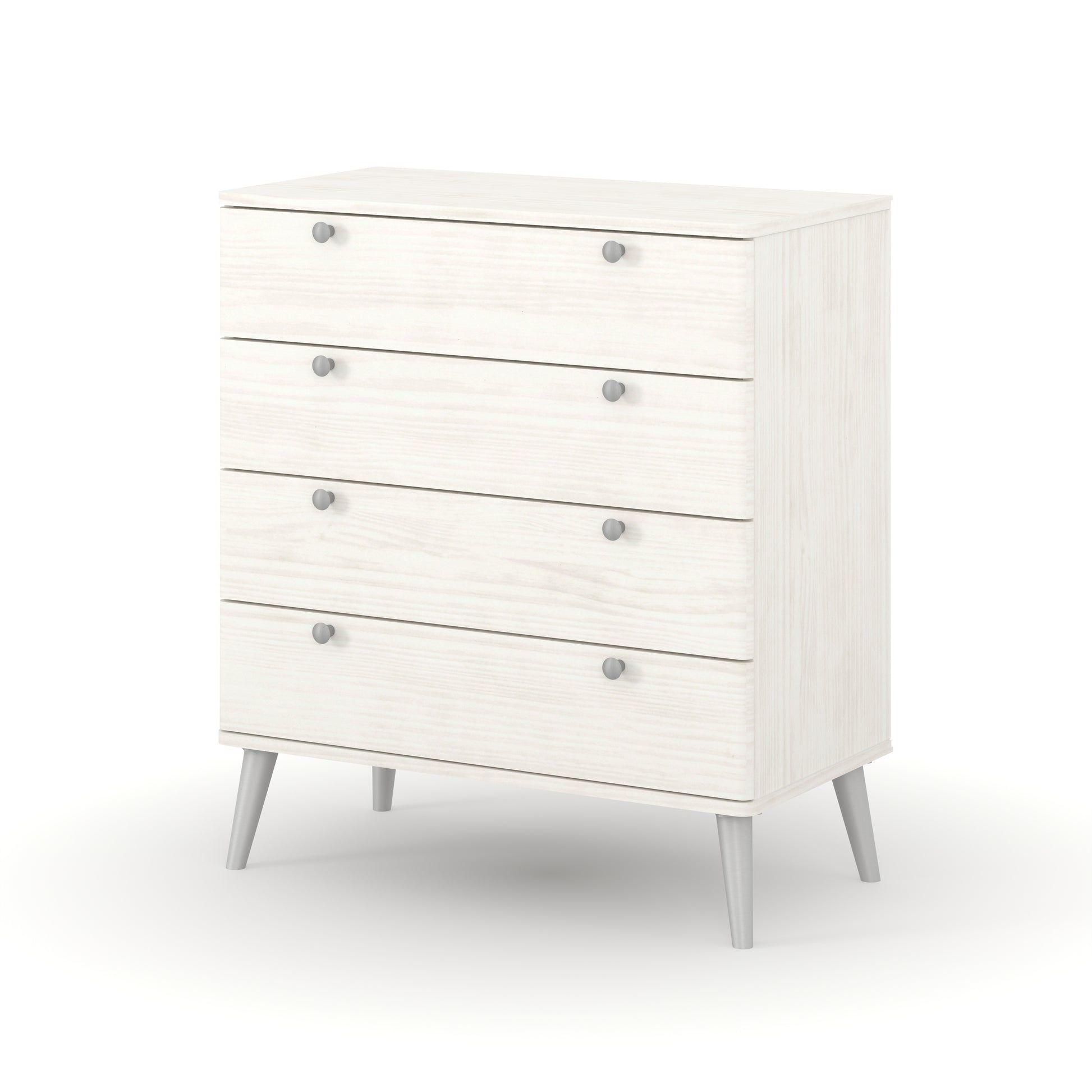 Liberty Augusta Curve White Waxed Pine 4 Drawer Chest