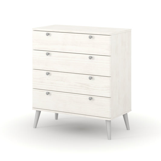 Liberty Augusta Curve White Waxed Pine 4 Drawer Chest