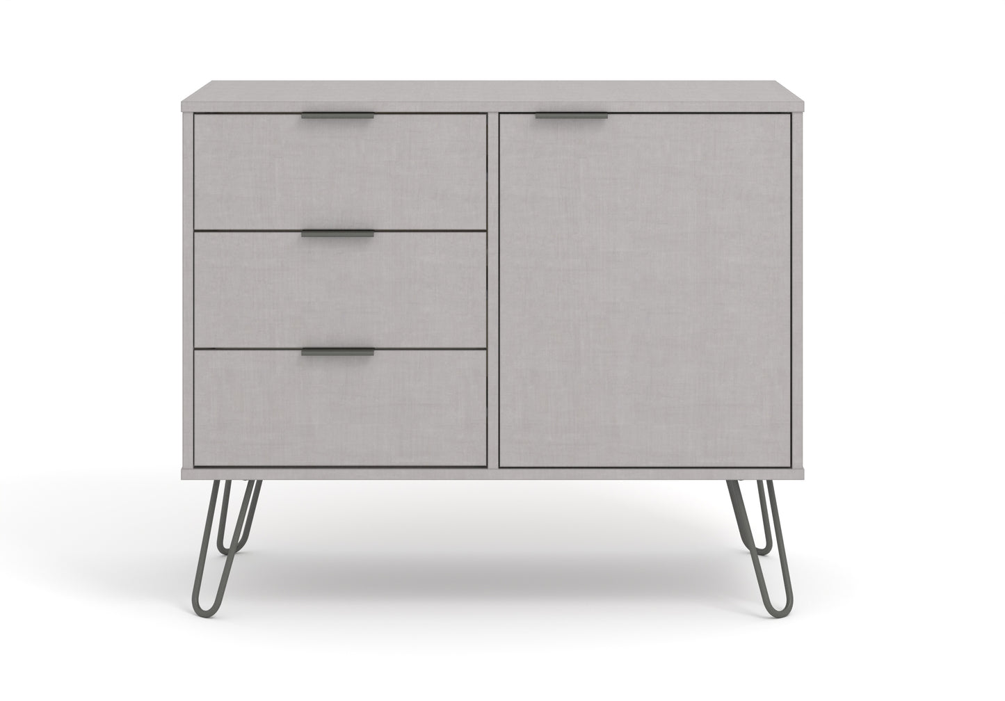 Liberty Augusta Grey Textured Finish Small Sideboard with 1 Doors, 3 Drawers
