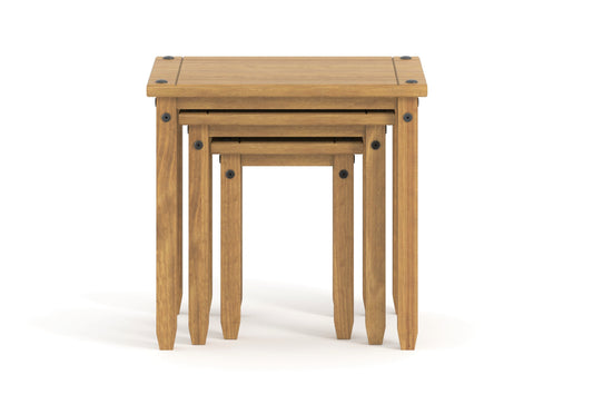 Liberty Corona Premium Waxed Pine Downstairs Nest of 3 Tables