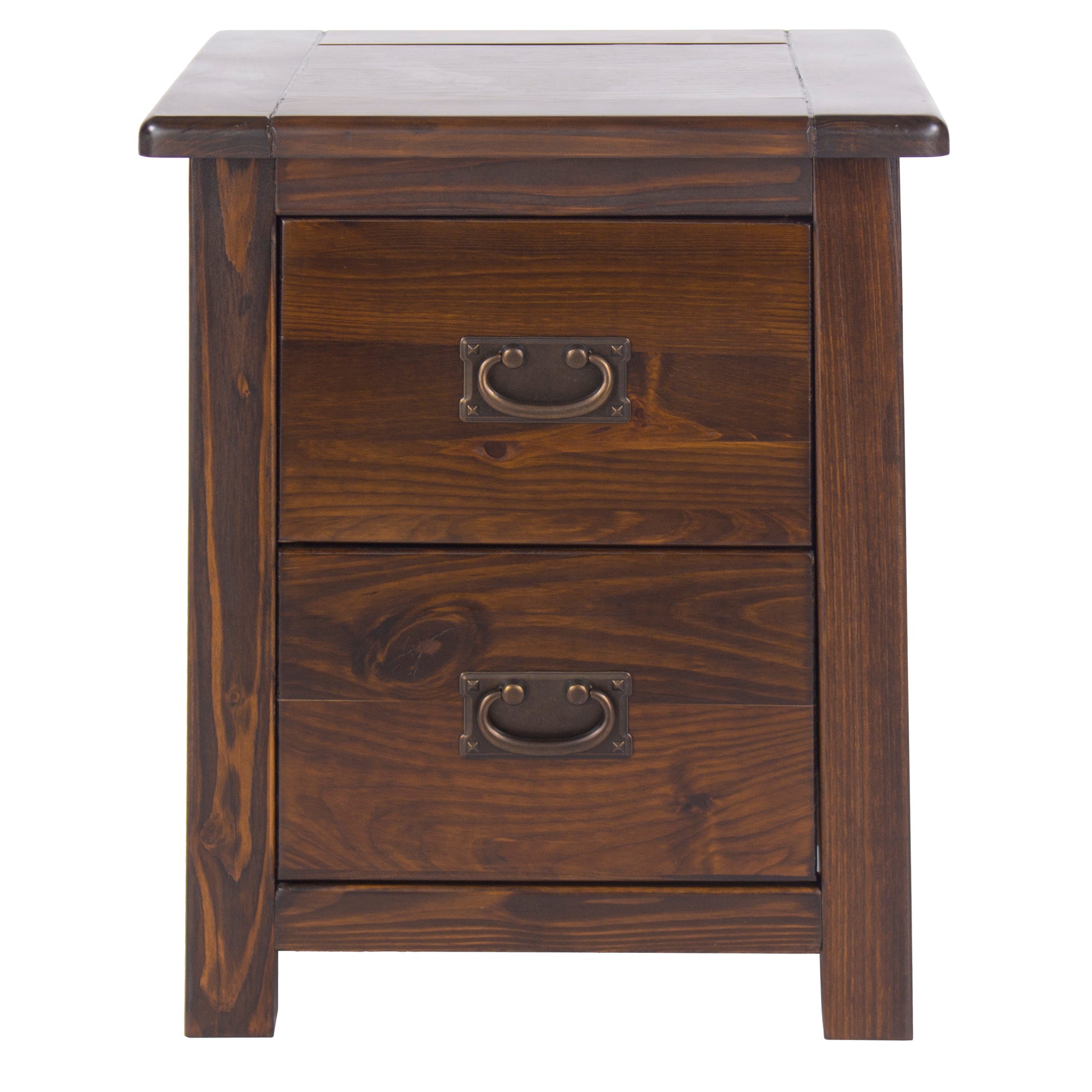 Liberty Boston Handcrafted Dark Lacquered 2 Drawer Bedside Cabinet