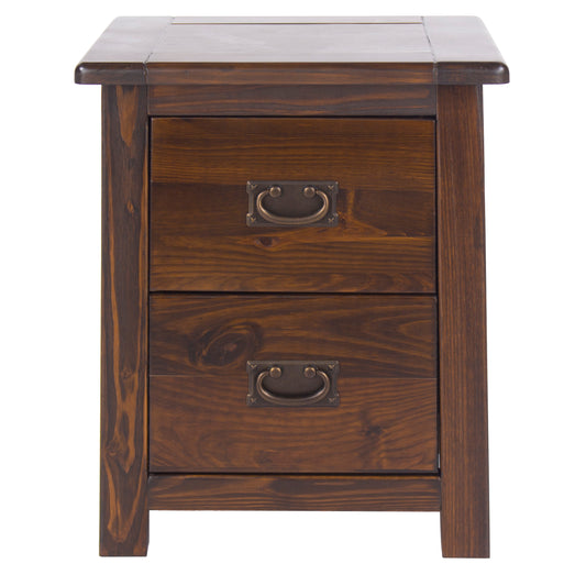 Liberty Boston Handcrafted Dark Lacquered 2 Drawer Bedside Cabinet