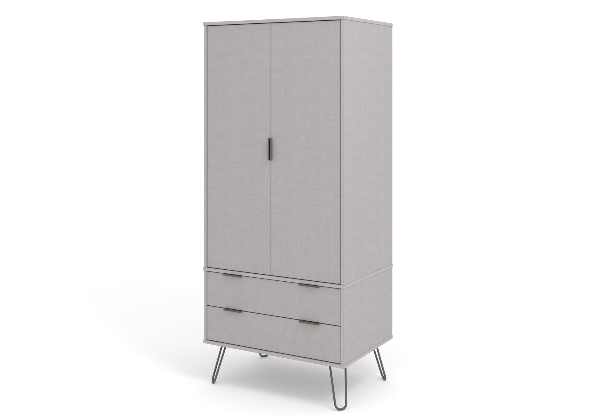 Liberty Augusta Grey Textured Finish 2 Door, 2 Drawer Wardrobe