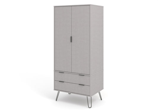Liberty Augusta Grey Textured Finish 2 Door, 2 Drawer Wardrobe