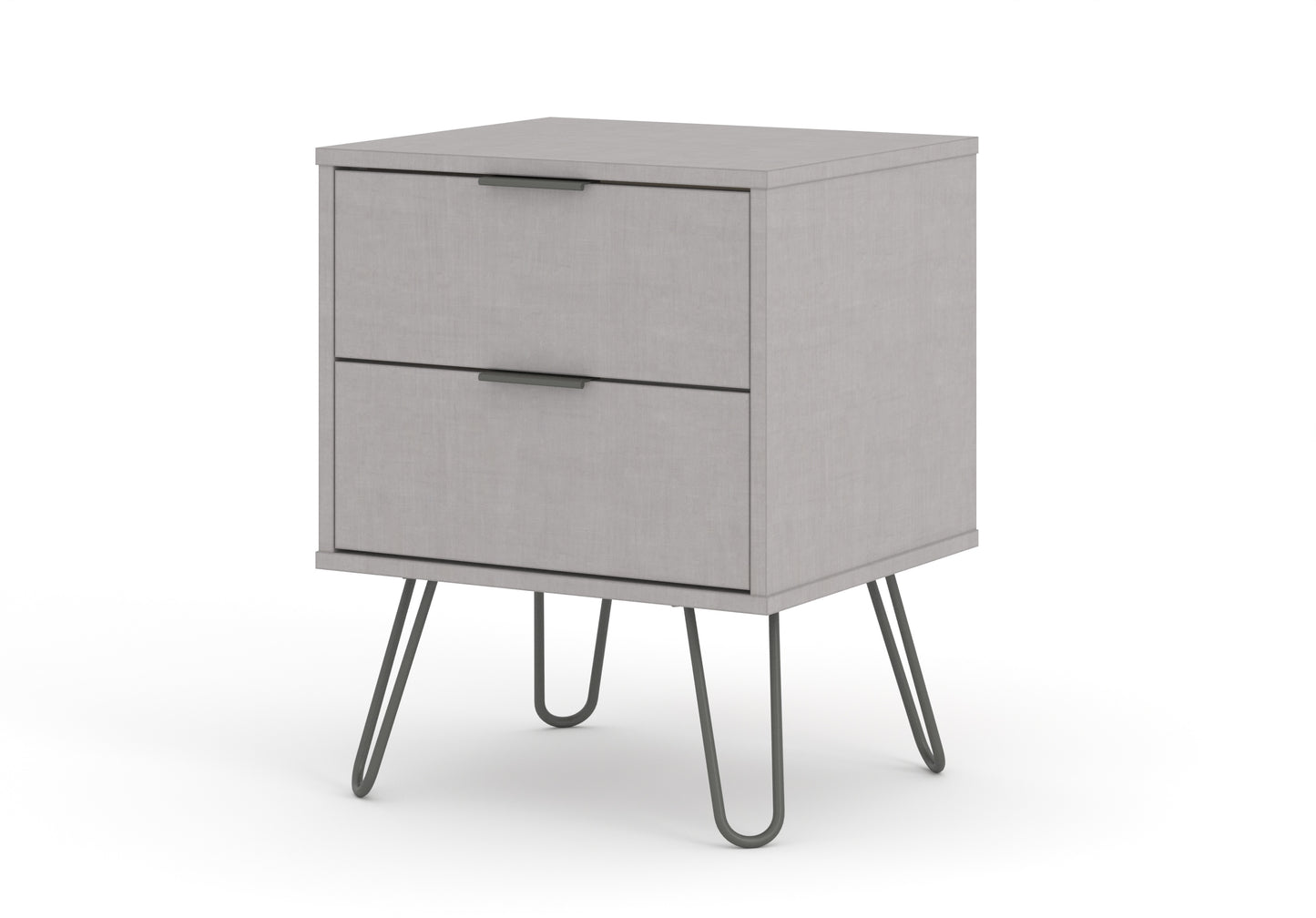 Liberty Augusta Grey Textured Finish 2 Drawer Bedside Cabinet