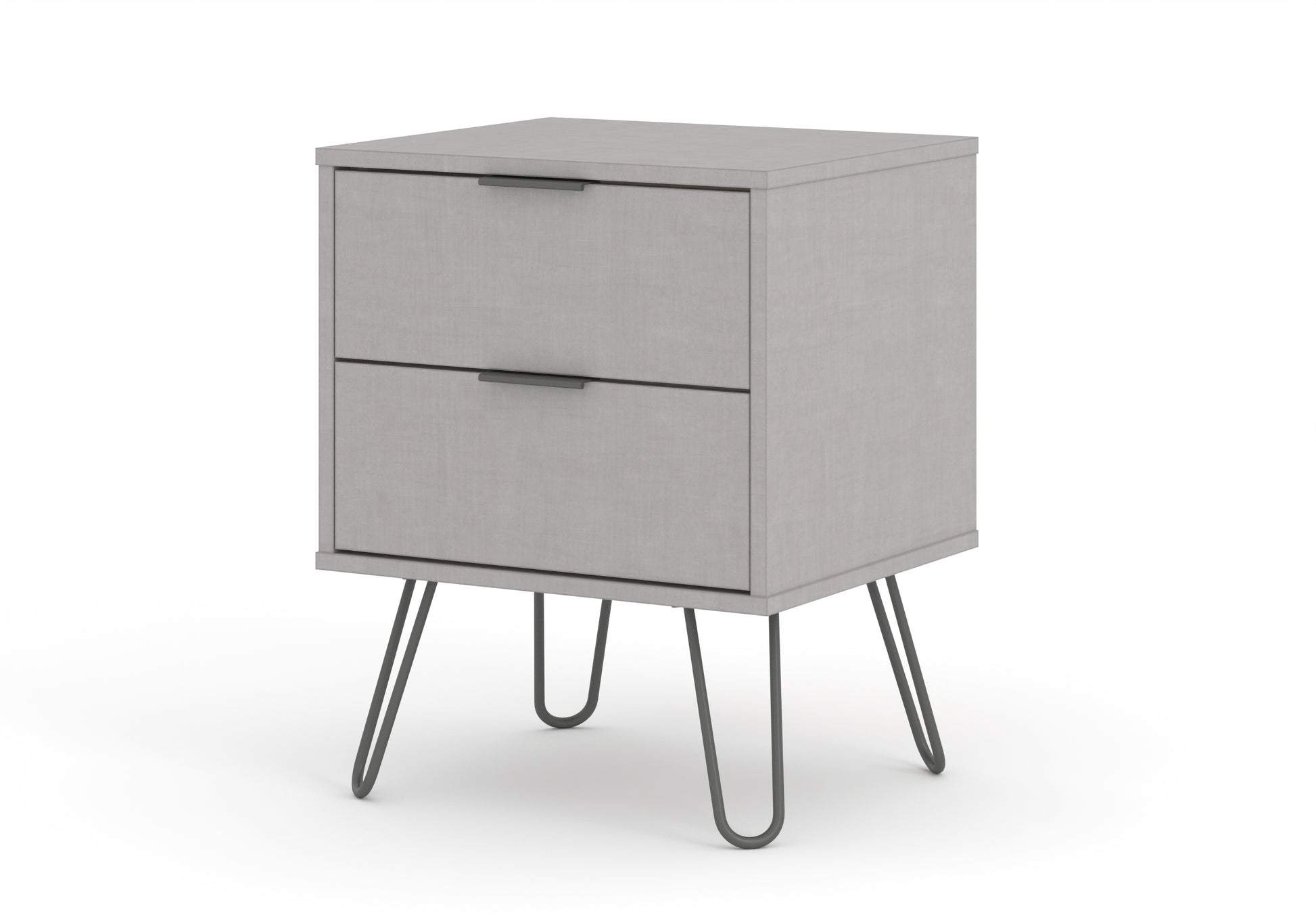 Liberty Augusta Grey Textured Finish 2 Drawer Bedside Cabinet