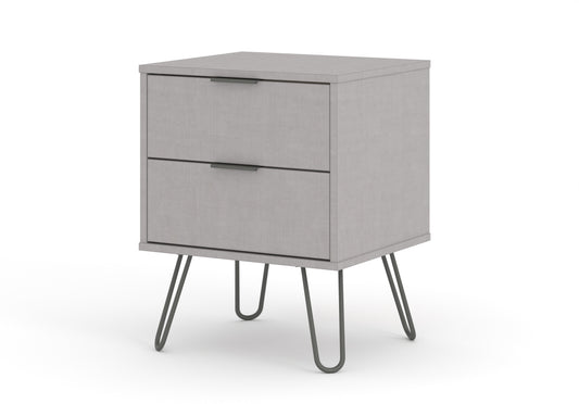Liberty Augusta Grey Textured Finish 2 Drawer Bedside Cabinet