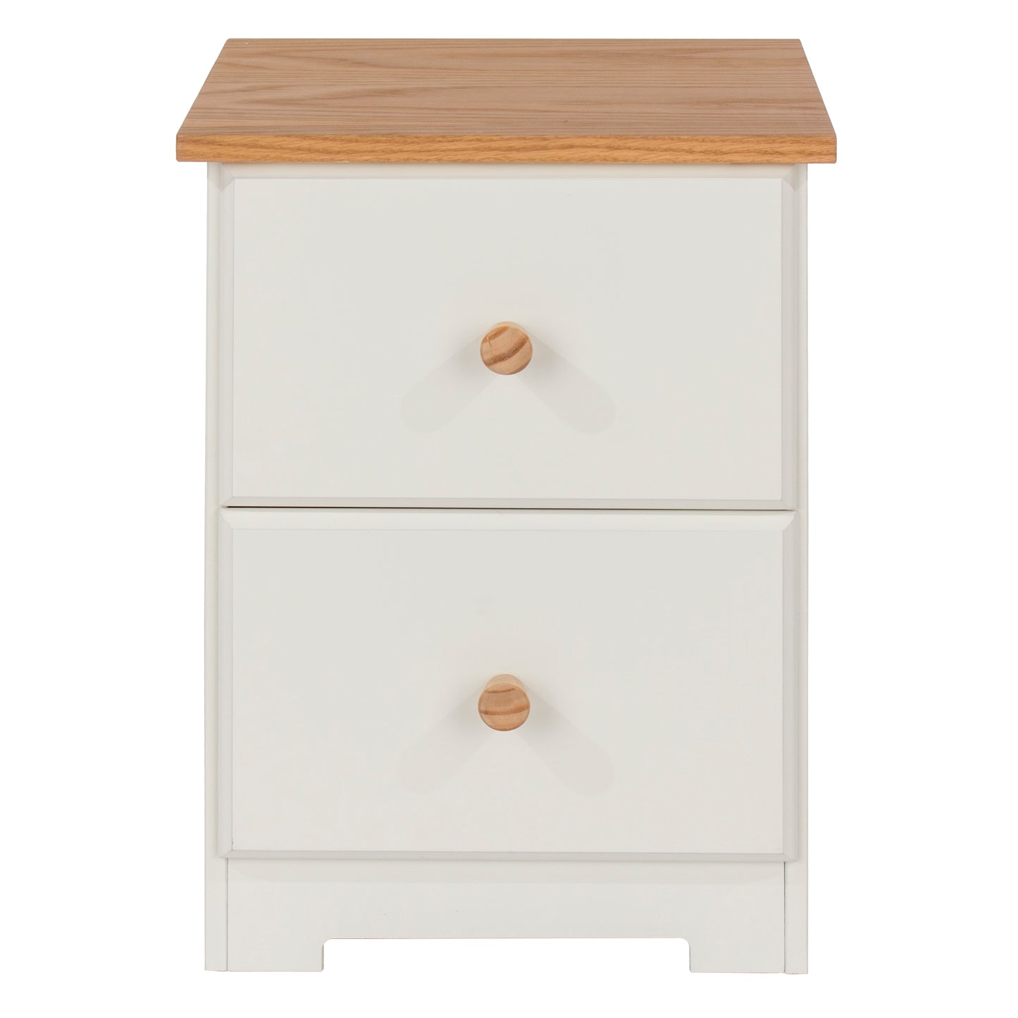 Liberty Colorado Soft White Painted Mdf with Oak Effect Tops 2 Drawer Petite Bedside Cabinet