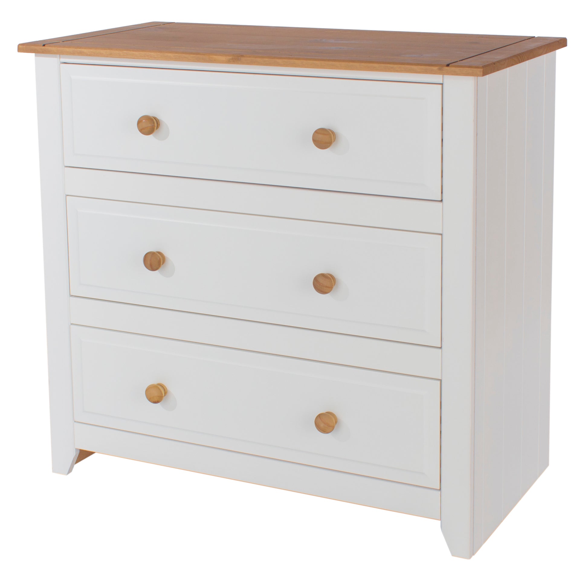 Liberty Capri Waxed Pine and White Painted Mdf 3 Drawer Chest