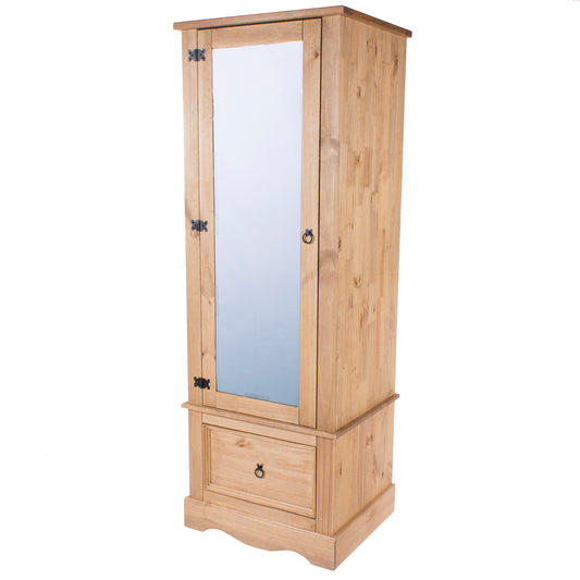 Liberty Corona Premium Waxed Pine Bedroom Armoire with Mirrored Door & Drawer