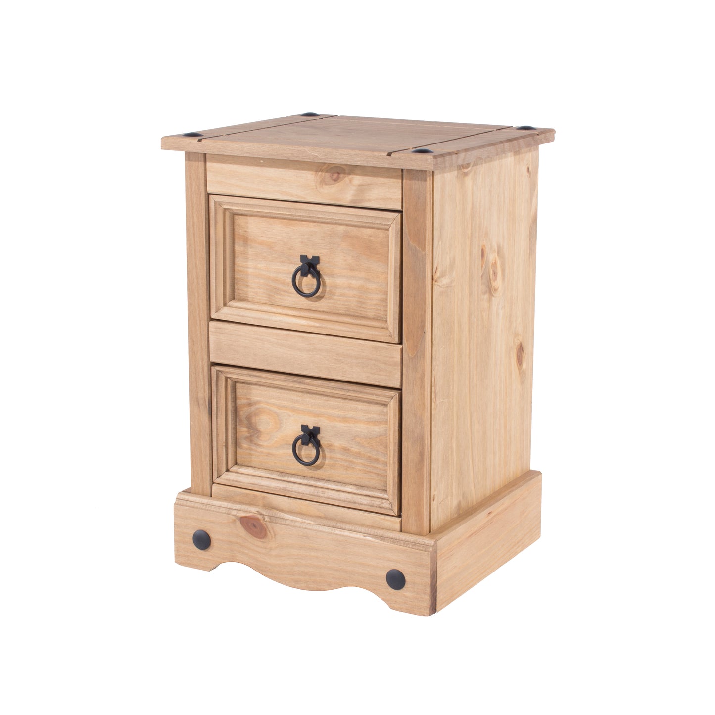 Liberty Corona Premium Waxed Pine Bedroom 2 Drawer Petite Bedside Cabinet