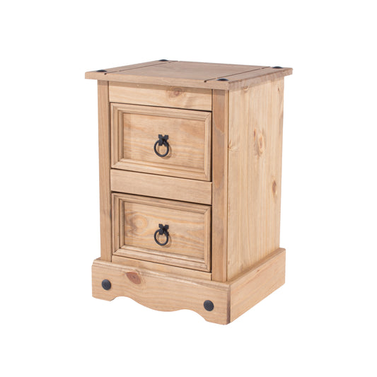 Liberty Corona Premium Waxed Pine Bedroom 2 Drawer Petite Bedside Cabinet