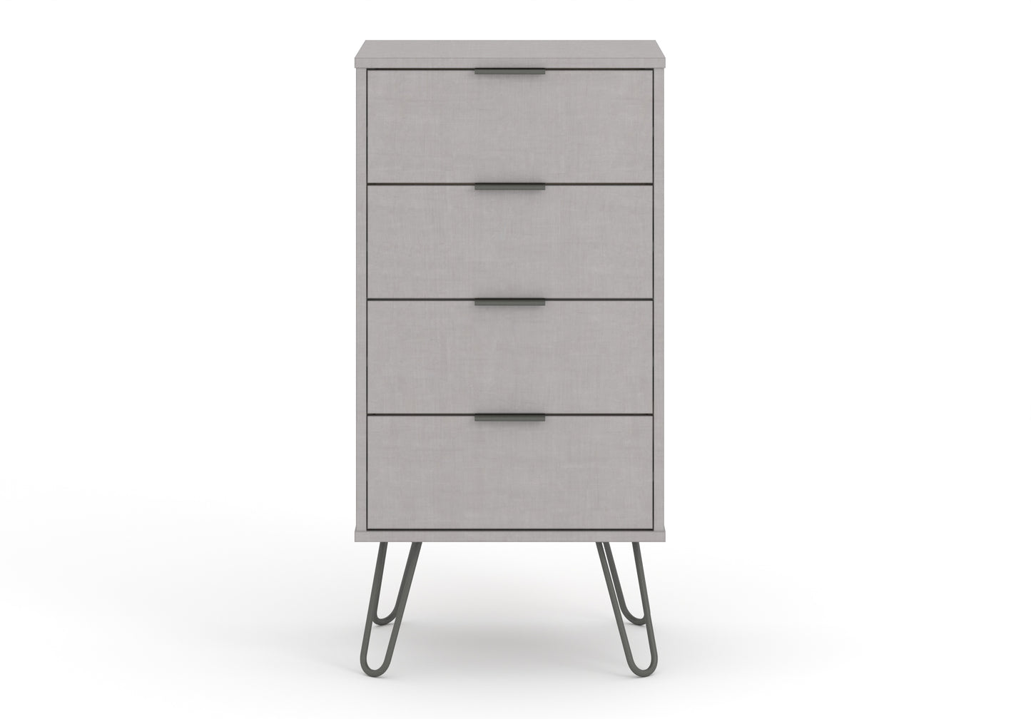 Liberty Augusta Grey Textured Finish 4 Drawer Narrow Chest of Drawers