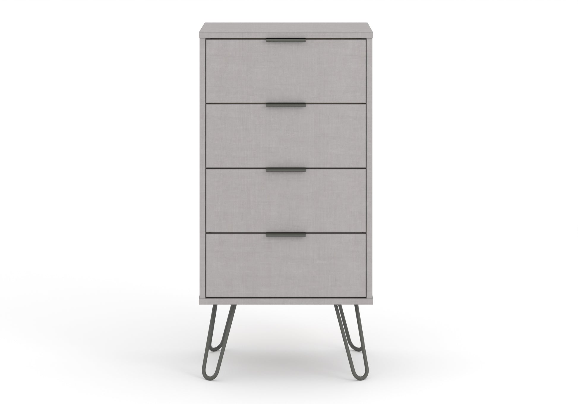 Liberty Augusta Grey Textured Finish 4 Drawer Narrow Chest of Drawers