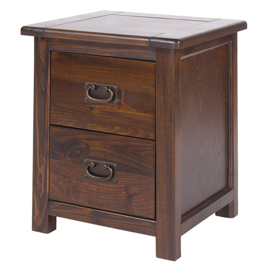 Liberty Boston Handcrafted Dark Lacquered 2 Drawer Bedside Cabinet