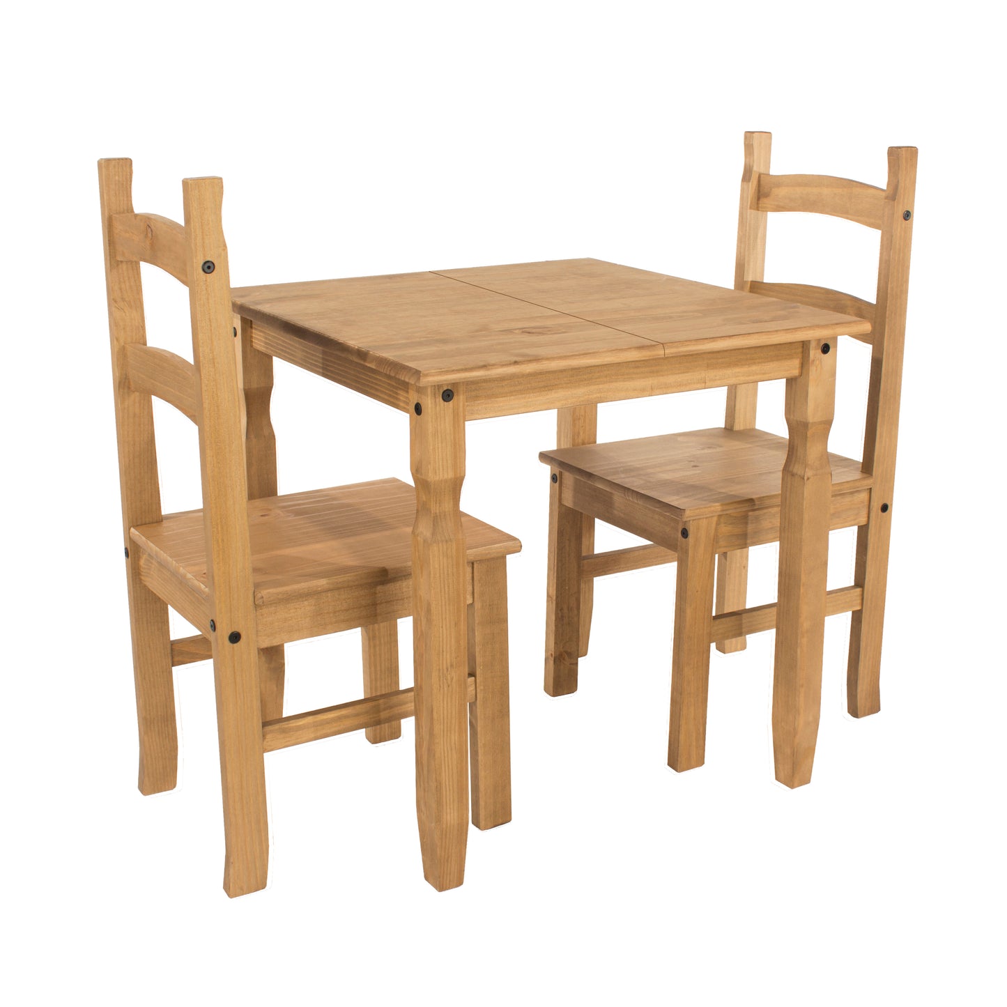 Liberty Corona Premium Waxed Pine Downstairs Square Dining Table & 2 Chair Set
