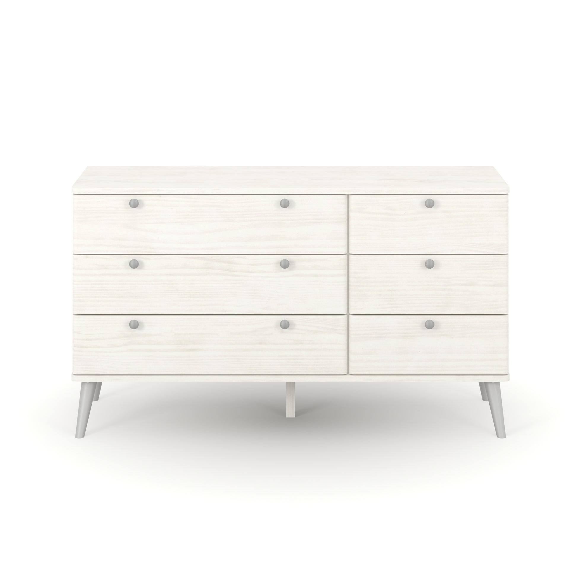 Liberty Augusta Curve White Waxed Pine 3+3 Drawer Wide Chest