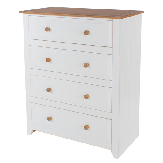 Liberty Capri Waxed Pine and White Painted Mdf 4 Drawer Chest