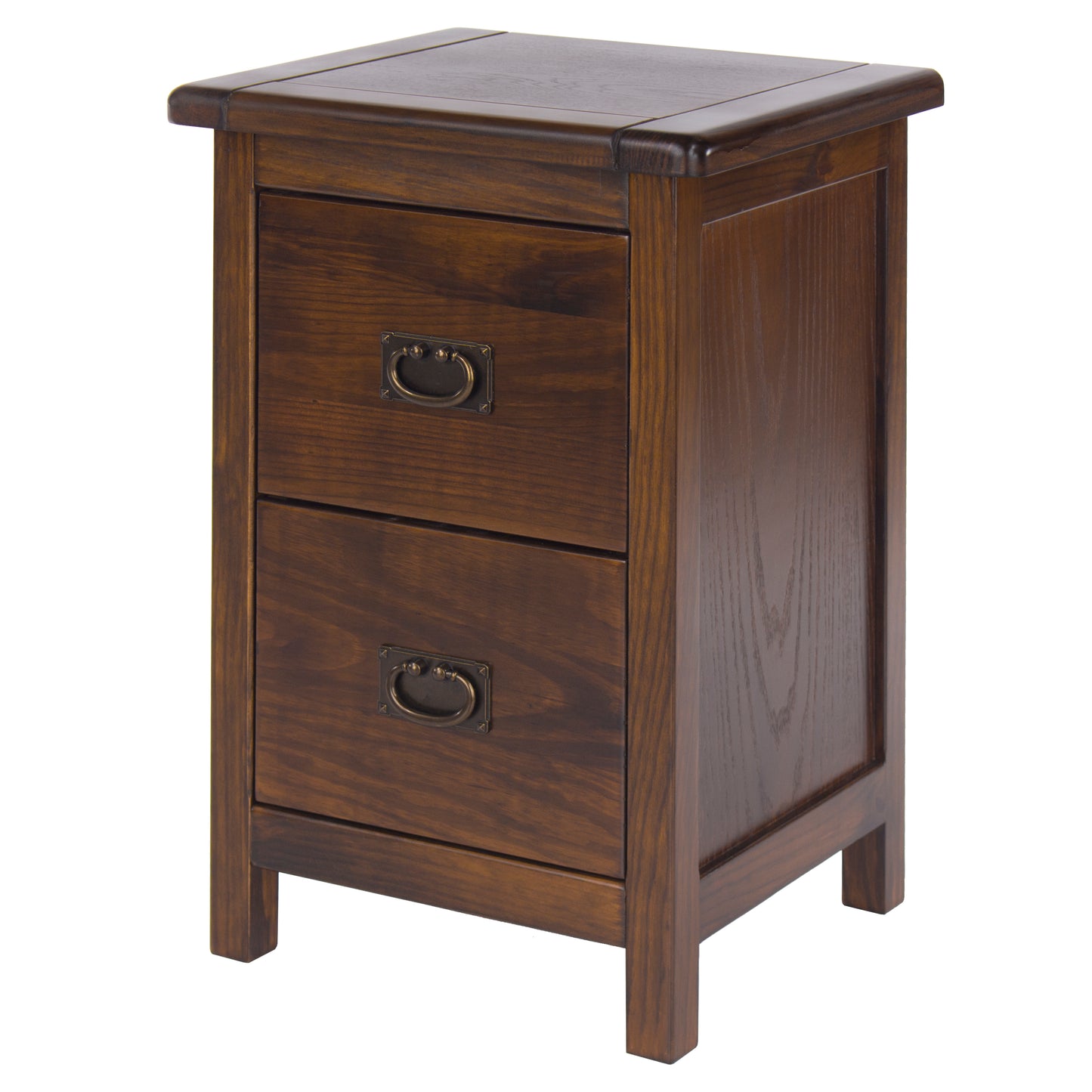 Liberty Boston Handcrafted Dark Lacquered 2 Drawer Petite Bedside Cabinet